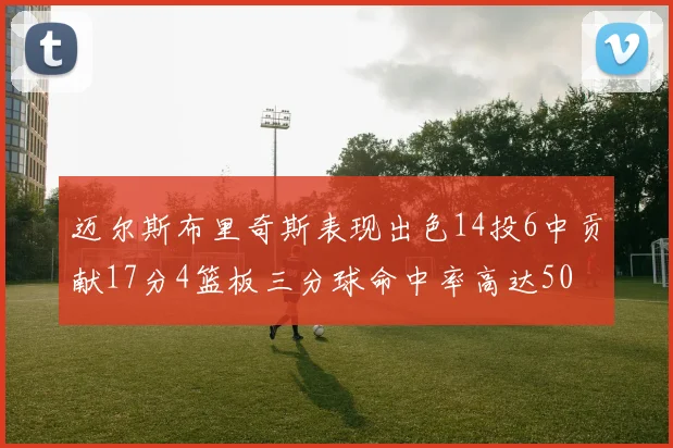 迈尔斯布里奇斯表现出色14投6中贡献17分4篮板三分球命中率高达50